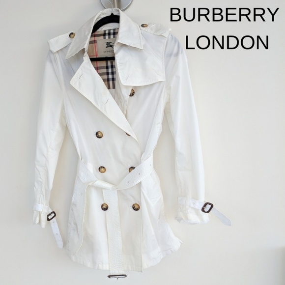 Rare! BURBERRY white lightweight trench coat - Picture 2 of 8